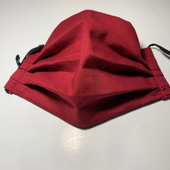 2/$30 Face Mask 3 Layer Scrunchie Burgundy Red - Picture 3 of 6